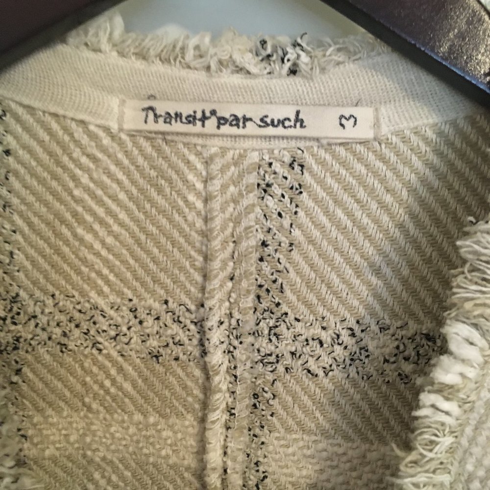 Transit Par Such Womens Plaid Jacket Sweater - Picture 3 of 7
